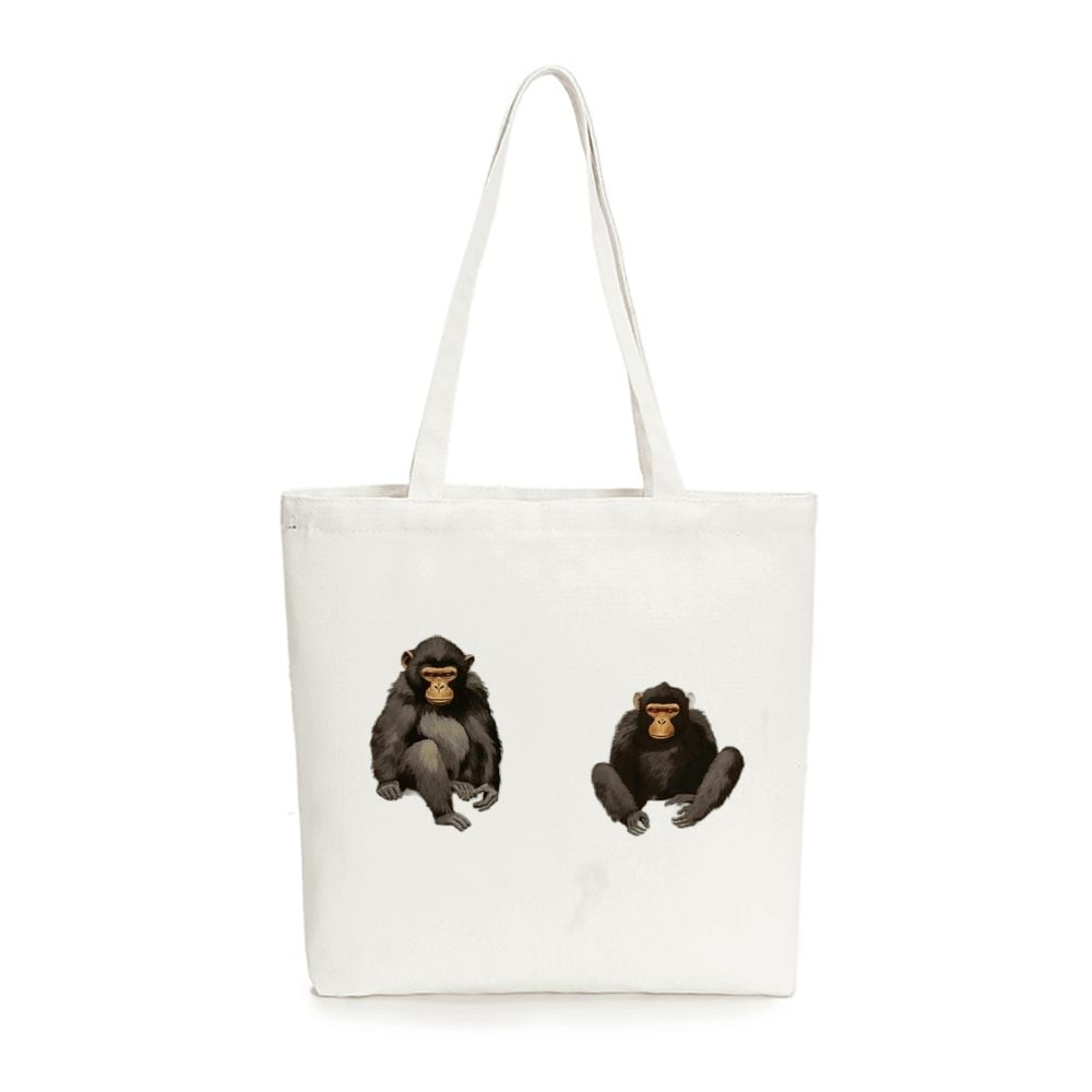 COMIO Different Types of Monkeys Canvas Tote Bag Shoulder Bags Reusable
