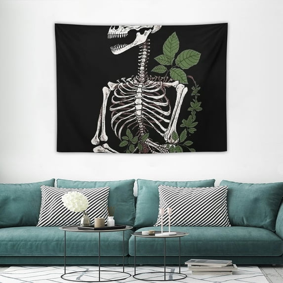 COMIO Dinosaur Skeleton Tapestry White Black Tapestry Wall Hanging Skeleton Tapestries for Bedroom College Dorm Living Room Wall Decor Art Medium