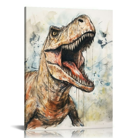 COMIO Dinosaur Wall Art,Jurassic Wall Decor, Animals Indoor Canvas Art, Dinosaur Art Poster Print, Modern Home Living Room Bedroom Boys Room Wall Art