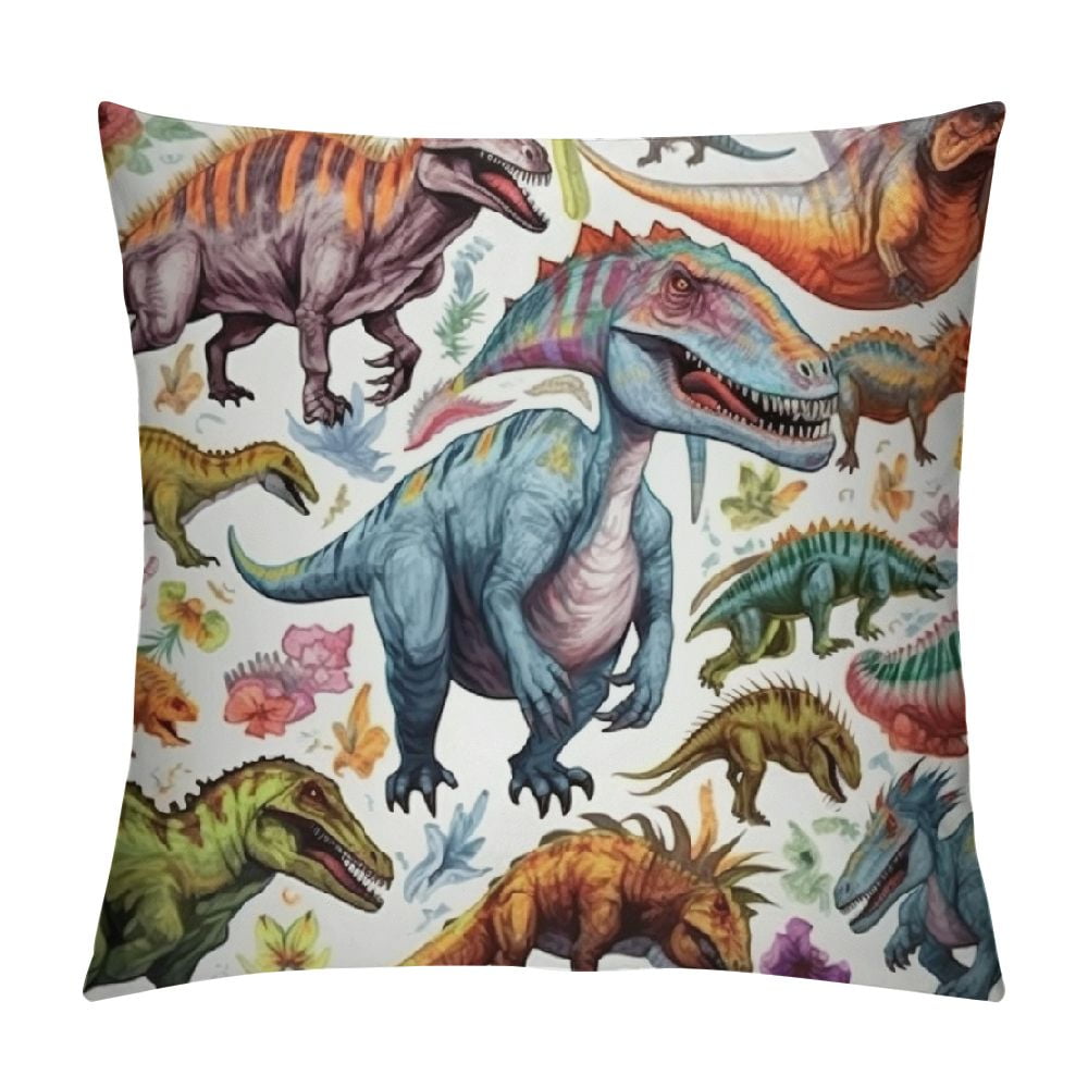 COMIO Dinosaurs Throw Pillow Covers Color Fauna Dinosaur Pillow Case