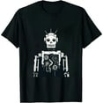 thumbnail image 1 of COMIO Distressed Retro Robot Dark T-Shirt Mens Womens Kids, 1 of 3