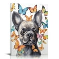 thumbnail image 1 of COMIO Dog Pictures Canvas Wall Art Dog with Colorful Butterfly Prints Decor Funny Animal Pictures Painting for Living Room Grey Dog Poster Prints Artwork for Bedroom Nursery Decoration, 1 of 4