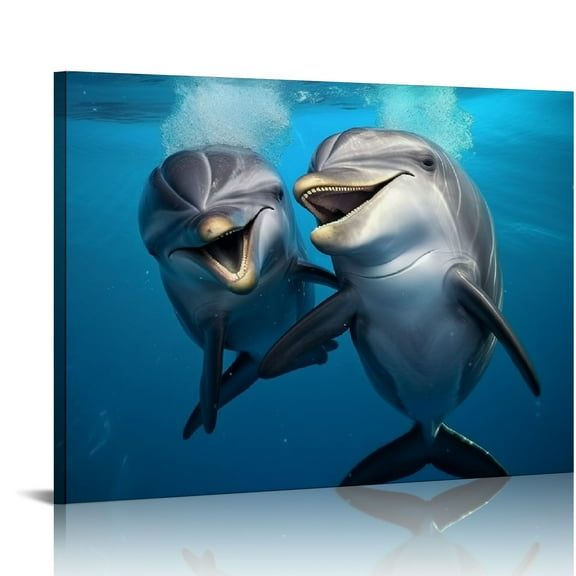COMIO Dolphin Poster Canvas Pictures Wall Art Decor Prints Printing For Living room/Home/Office