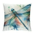 thumbnail image 1 of QZHH  Dragonfly Throw Pillow Cover Decorative Cushion Animal Accent Pillow Case Print Pillowcase Car Bed Couch Bedroom Chair Beige Blue Green, 1 of 5