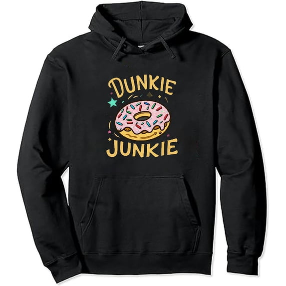 COMIO Dunkie Junkie Funny Donut Lover Parody Pullover Hoodie