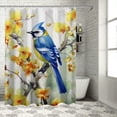 thumbnail image 1 of COMIO Durable and Washable Colorful Bird on Peach Blossom Branch Shower Curtain - Multiple Sizes White, 1 of 6