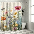 thumbnail image 1 of COMIO Durable and Washable Floral Colorful Wildflower Shower Curtain Multiple Sizes White, 1 of 6