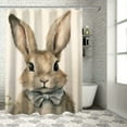 thumbnail image 1 of COMIO Easter Bunny Spring Easter Rabbit Shower Curtain Multiple Sizes for Bathroom White, 1 of 6