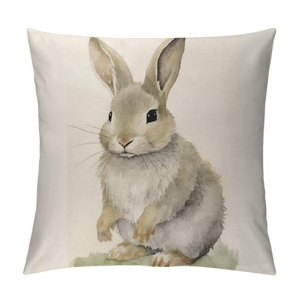 COMIO Easter Decor Easter Bunny Pillow Covers 18 x 18 Inches Spring