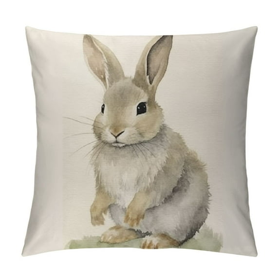 COMIO Easter Decor Easter Bunny Pillow Covers 18 x 18 Inches Spring Decor Easter Rabbit Pillow Chusion Covers