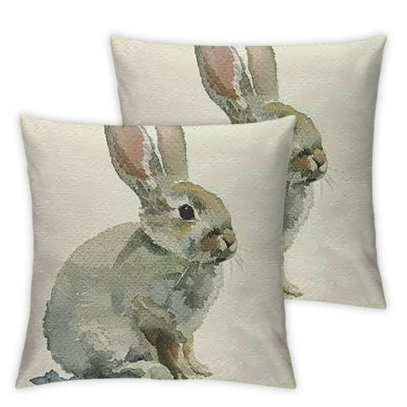 COMIO Easter Decor Easter Bunny Pillow Covers Spring Decor Easter Rabbit Pillow Chusion Covers 2pc