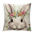 thumbnail image 1 of COMIO  Easter Floral Garland Bunny Throw Pillow Cover,  Spring Rabbit Holiday Cushion Case Decoration for Sofa Couch, 1 of 5