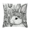 thumbnail image 1 of COMIO  Easter Floral Tulip Garland Bunny Throw Pillow Cover, Spring Rabbit Holiday Cushion Case Decoration for Sofa Couch White, 1 of 5