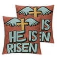thumbnail image 1 of COMIO  Easter Gift He is Risen Cross Lord Outdoor Burlap Decorative Rectangle Throw Lumbar Waist Pillow Case Cushion Cover for Couch Living Room&nbsp;2pc, 1 of 6