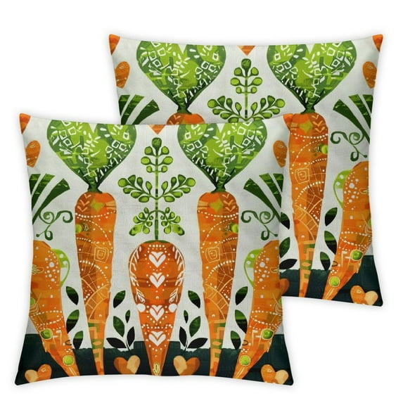 COMIO Easter Pillow Cover Polka Dot Carrots Throw Pillow Cover for Easter Decorations Farmhouse Spring Pillow Case Decor for Sofa Couch&nbsp;2pc