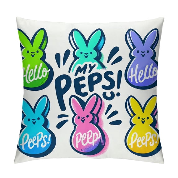 YANMS Easter Pillow Covers Easter Decorations for Home Bunny Truck Hello Peeps Hip Farmhouse Home Office Sofa Couch Bed Decoration