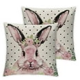 thumbnail image 1 of COMIO  Easter Pink Bunny Polka Dot Throw Pillow Cover, Rabbit Cushion Case Decoration for Sofa Couch&nbsp;2pc, 1 of 6