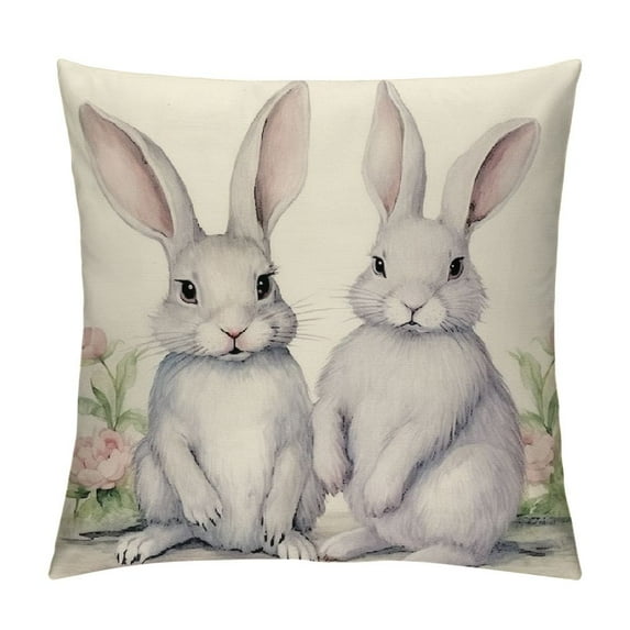 COMIO Easter Rabbits Throw Pillow Case Cushion Cover Spring Home Decoration