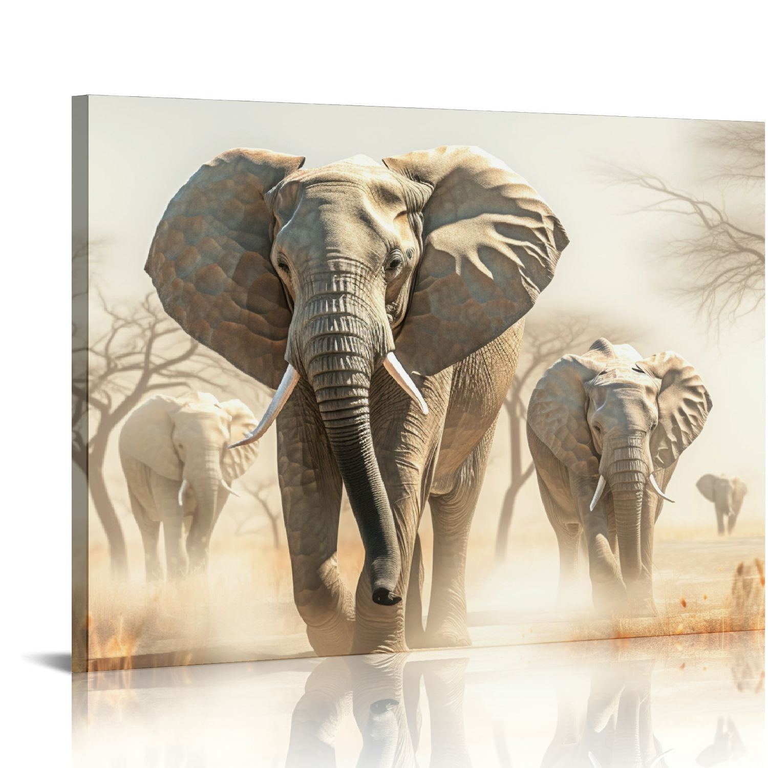 COMIO Elephant Canvas Picture Wall Art Abstract African Animal Painting ...