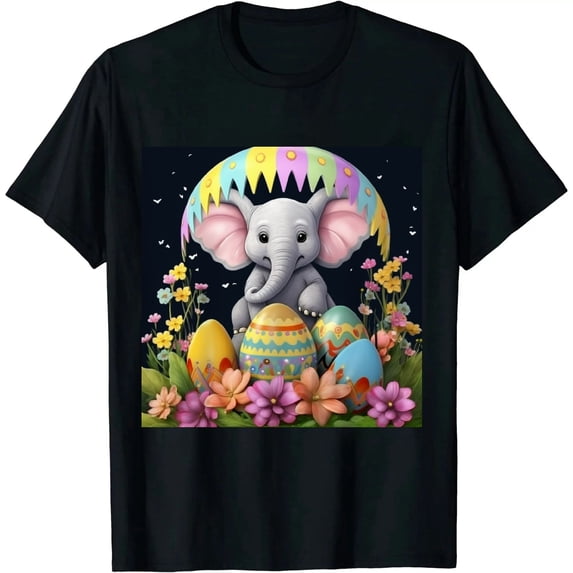 COMIO Elephant Lover Funny Easter Egg Elephant Happy Easter T-Shirt