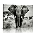 thumbnail image 1 of COMIO  Elephant Picture Canvas Wall Art: African Wild Animals Artwork Painting Print for Living Room, 1 of 4