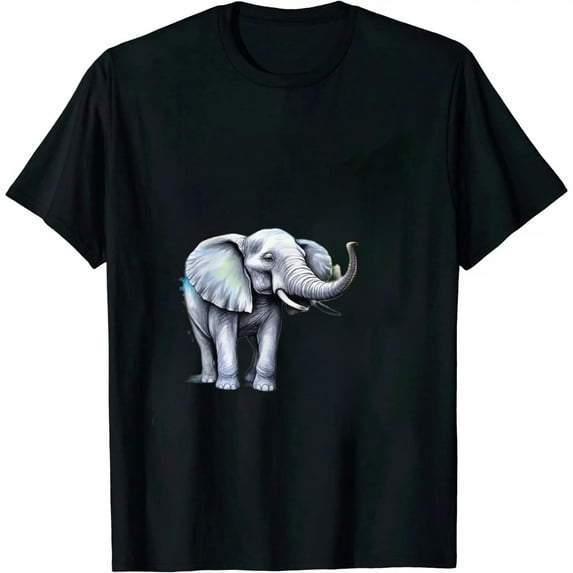 COMIO Elephant Spraying Rainbow T-shirt Baby Elephant Watercolor T-Shirt