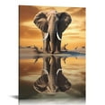 thumbnail image 1 of COMIO Elephant Wall Art Mentality is Everything Wall Decoration Inspiration Elephant Images Wildlife Painting Framework Modern Art Bedroom Bathroom Living Room Office, 1 of 4