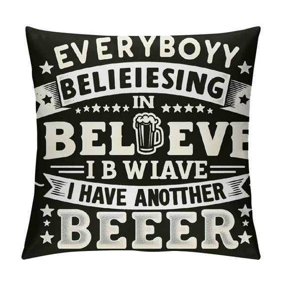 YANMS In Have Beer Funny Pillow Cover For Drinker, , Friend, Dad, Mom, , , & Beer Lover White Throw Pillow