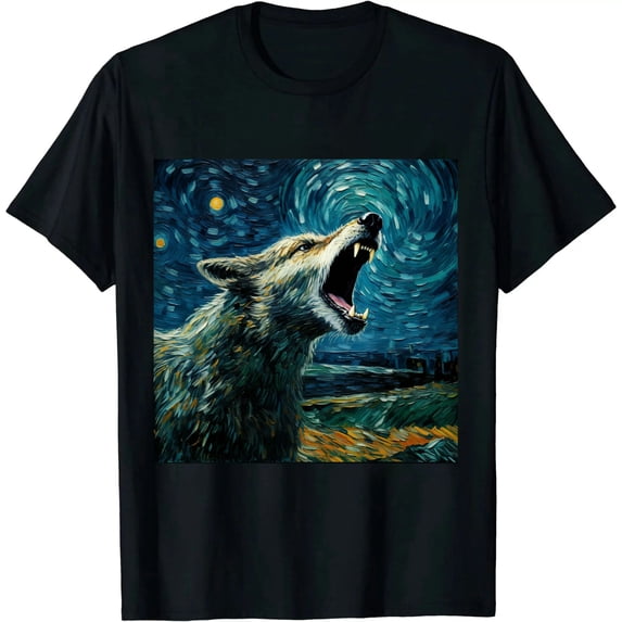 COMIO Expressionist Scream Shirt for Wolf Lovers | Artistic Wolf T-Shirt