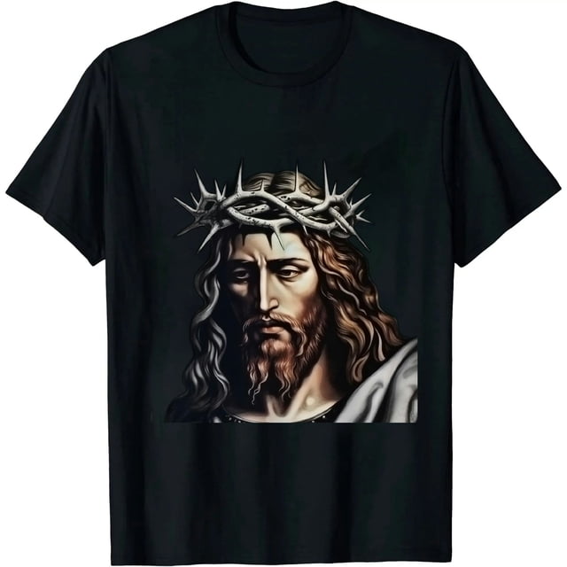 COMIO Face of Jesus Christ Crown of Thorns Catholic Faith T-Shirt ...