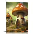thumbnail image 1 of COMIO  Fairytale Wall Art Green Nature Wonderland Pictures Flower Fairy on the Mushroom Canvas Prints Wall Decor Modern Framed Artwork for Kids Bedroom Nursery Dorm Decoration,, 1 of 5
