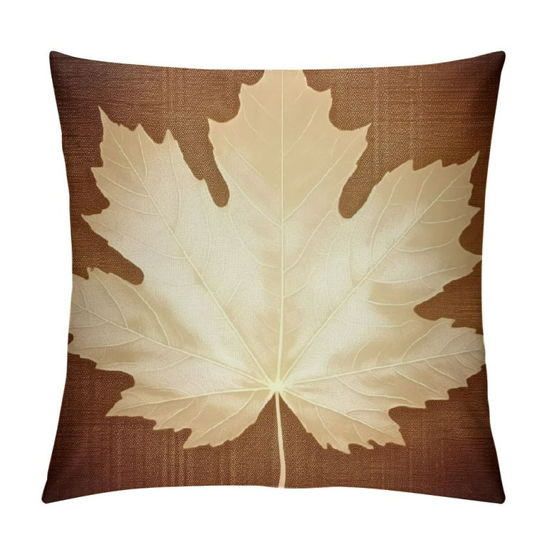 Brown Maple Leaf Decorative Throw Pillow Cover Brown Maple Leaf Decorative Throw Pillow Cover