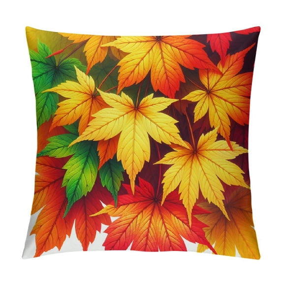 COMIO Fall Thanksgiving Pillow Covers Pumpkin Maple Leaf Throw Pillow Covers Autumn Stripes Outdoor Pillow Covers Pillowcase for Home Couch Sofa Bed