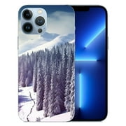 COMIO FancyCase for iPhone 15 Pro Case (6.1inch)-Snow Mountain Design Nature Landscape Style Winter Forest Scenic Pattern Flexible Case Compatible with iPhone 15 Pro (Winter Forest)