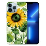 COMIO FancyCase for iPhone 15 Pro Case (6.1inch)-Women Girls Elegant Sunflower Style Pretty Floral Pattern Flexible Protective Case Compatible with iPhone 15 Pro (Big Sunflowers)