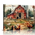 thumbnail image 1 of COMIO Farmhouse Country Landscape Wall Art Watercolor Barn Truck Pictures Kitchen Red Decor Highland Cow Farm Animals Canvas Painting Rustic Western Artwork for Living Room Cabin Home Decoration, 1 of 5