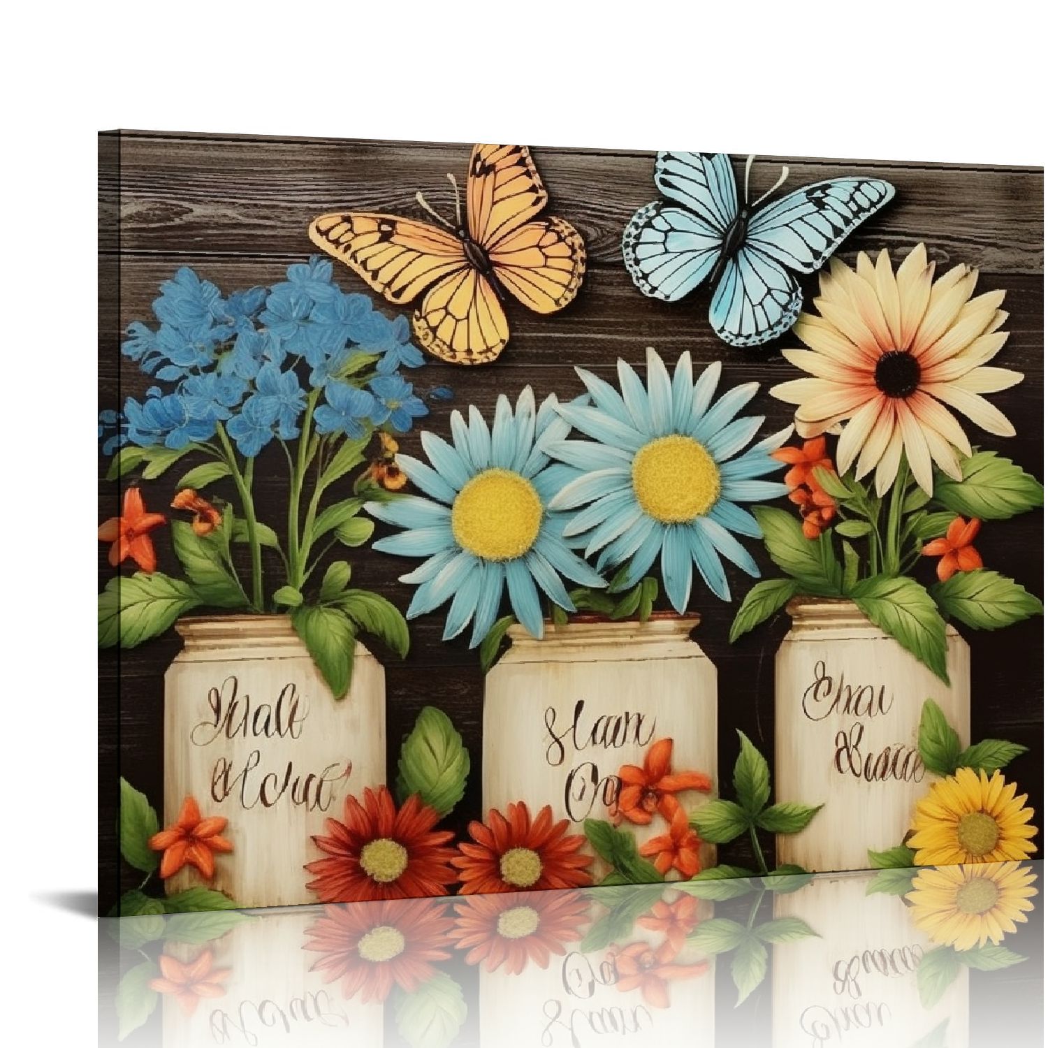COMIO Farmhouse Sunflower Daisy Bathroom Decor Wall Art Rustic Floral