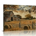 thumbnail image 1 of COMIO Farmhouse Wall Art Rustic Wall Decor Old Barn Canvas Prints Country Sunset Landscape Painting Pictures Home Modern Artwork Home Decoration for Bathroom Bedroom Living Room, 1 of 5