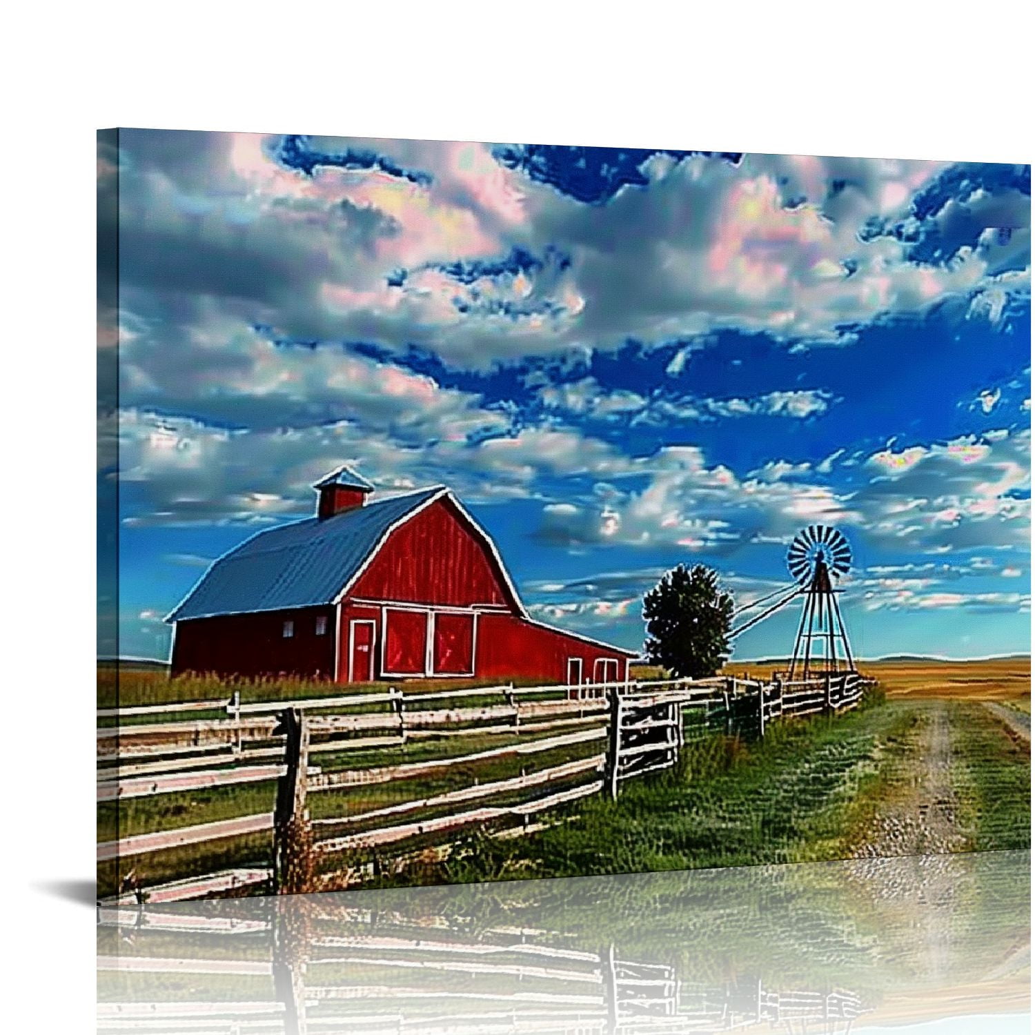COMIO Farmhouse Wall Art, Vintage Barn Canvas Prints Wall Art Decor ...