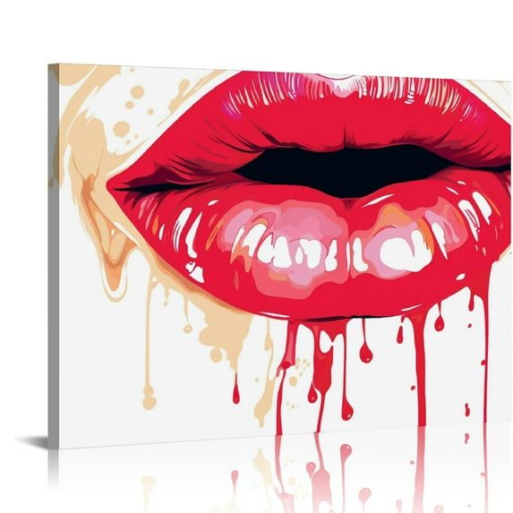 COMIO  Fashion Woman Canvas Wall Art, Red Wall Decor for Bedroom Decor, Red and Black Art Posters, Girls Room Decor, Black and Red Fashion Poster