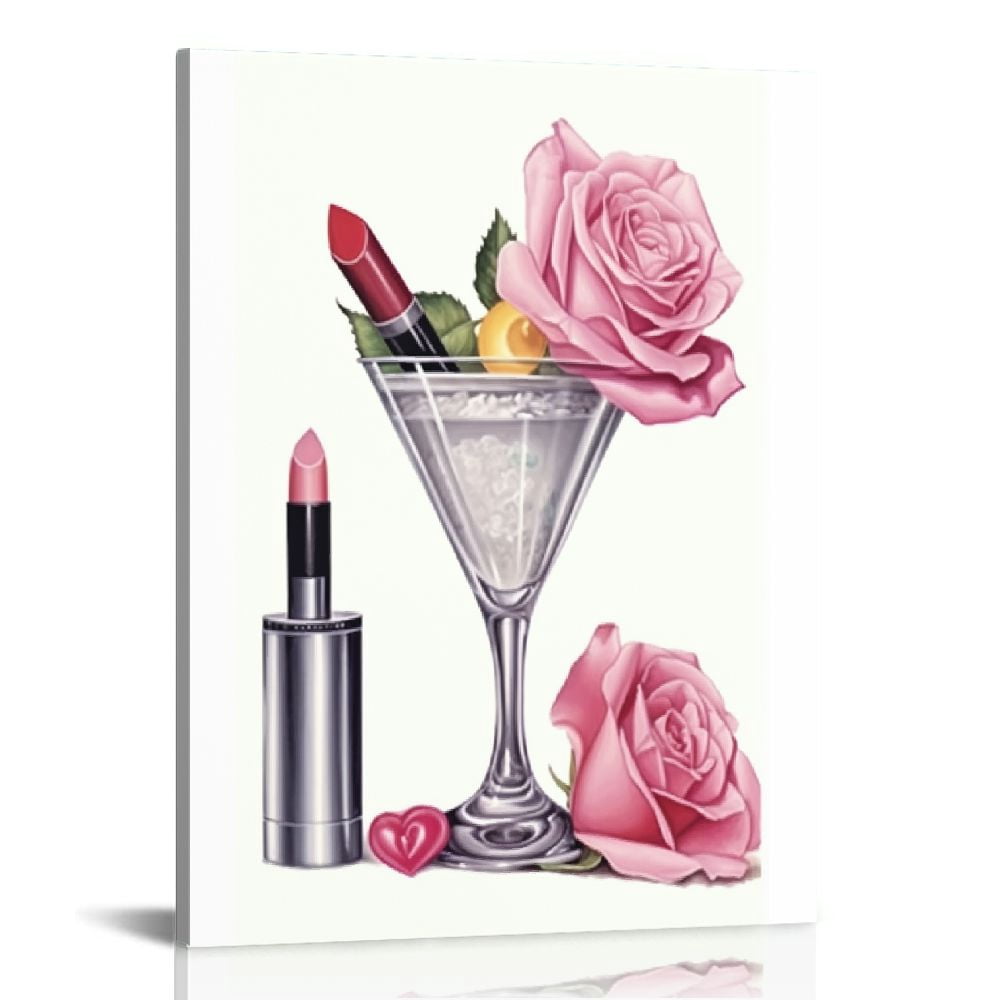 COMIO Fashion Women Canvas Wall Art Framed, Modern Makeup Wall Art For ...