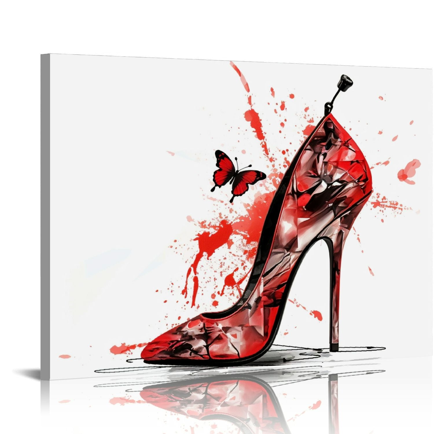 COMIO Fashion and Glam Contemporary Canvas Art High Heel Shoes, Wall