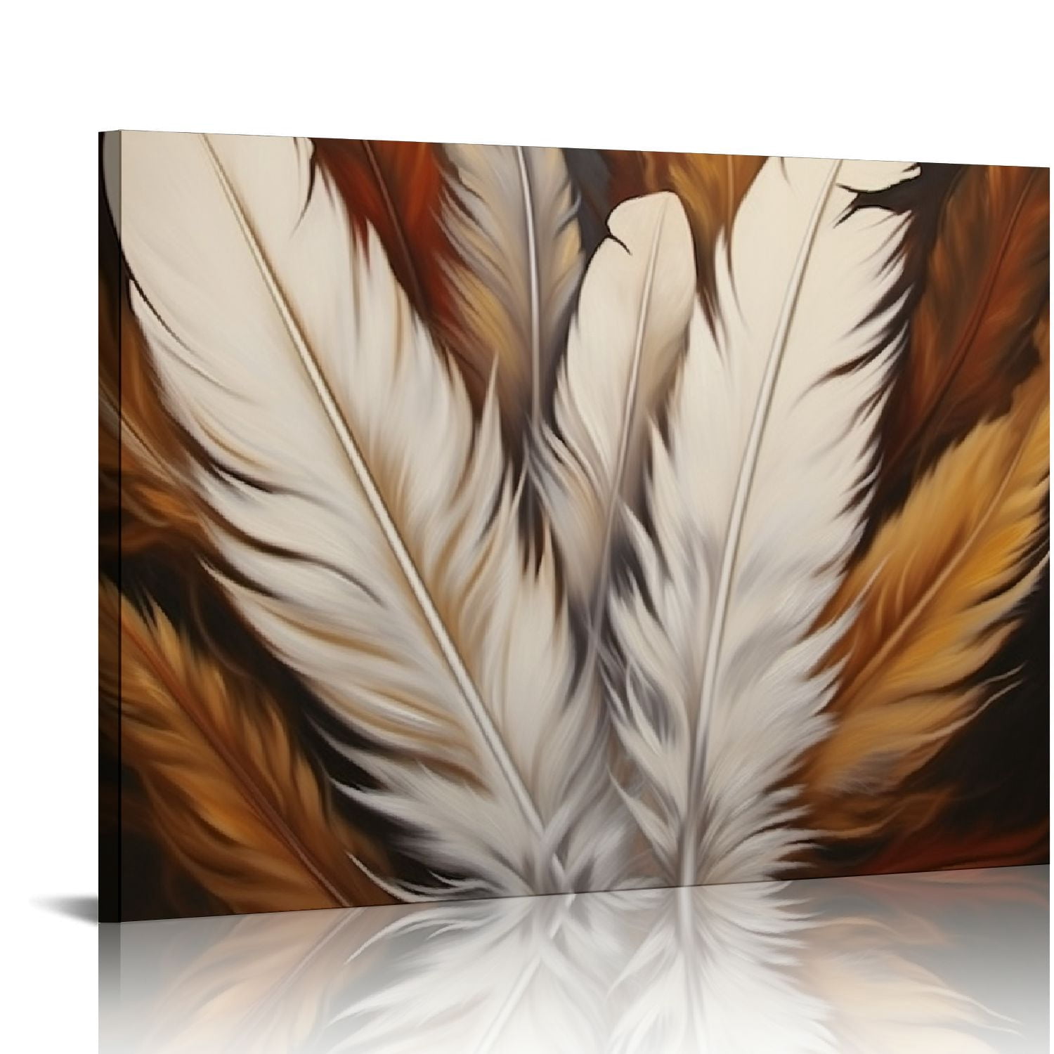 COMIO Feather Canvas Wall Art Modern Living Room Bedroom Wall ...