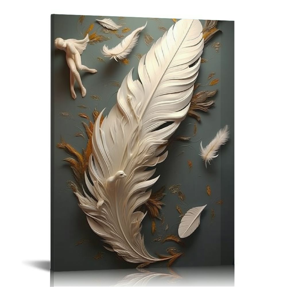 COMIO Feather Pigeon Canvas Painting Modern Wall Art Poster Print ...