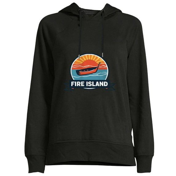 COMIO Fire Island NY Vintage Navy Crossed Oars & Boat Anchor Pullover Hoodie