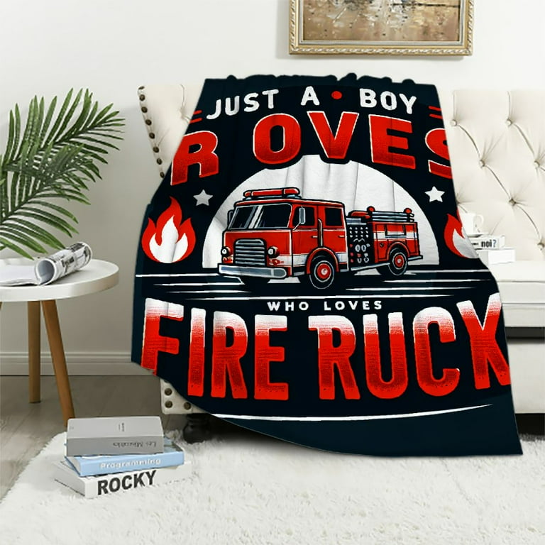 Fire truck throw blanket new arrivals