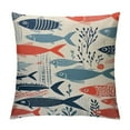 thumbnail image 1 of MLJA Fish Throw Pillow Cover Sea Red Blue Fish in Wave Stripes Rectangle Pillow Cases Home Decorative Cushion Cover for Bed Sofa, 1 of 5