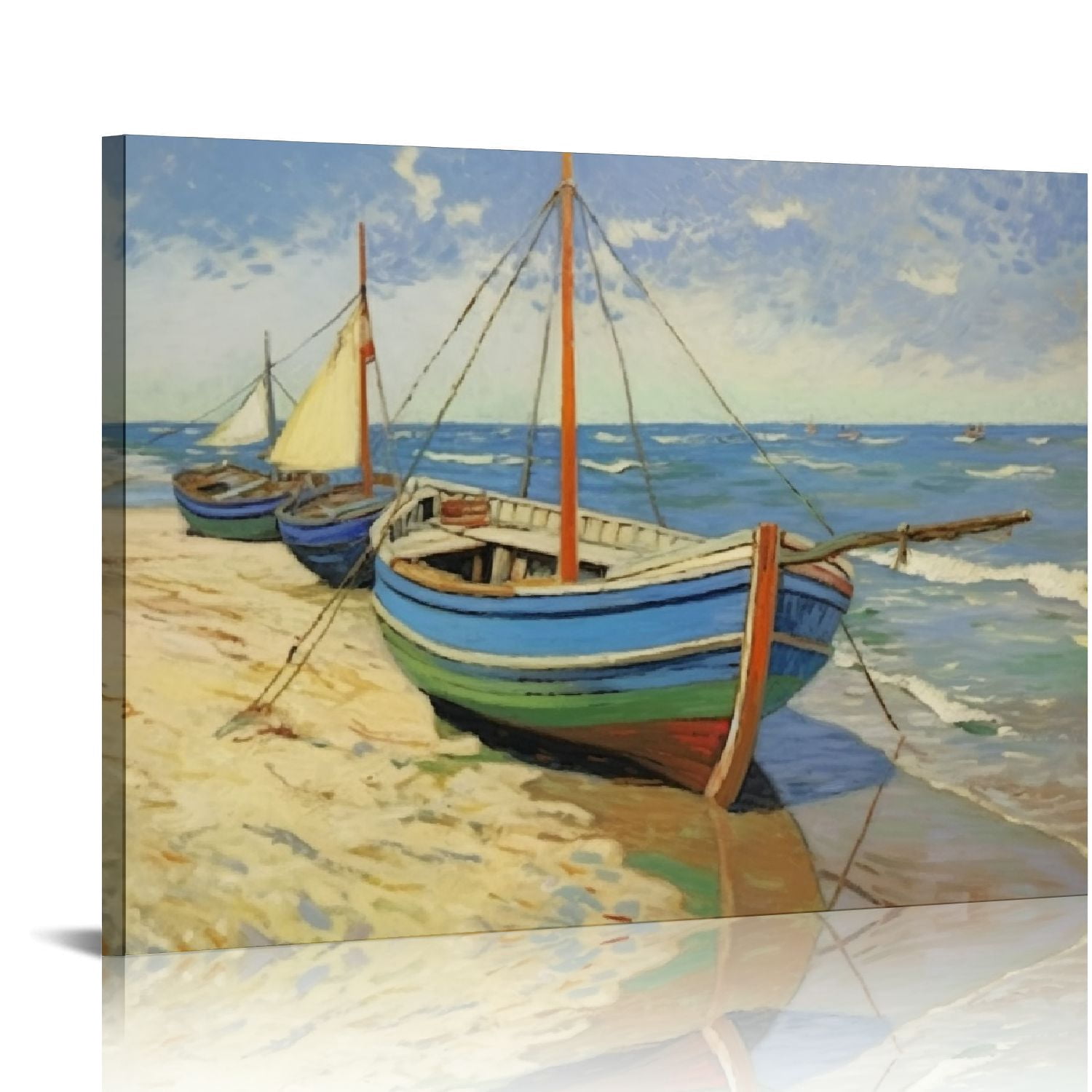 COMIO Fishing Boats On The Beach At Les Saintes Maries Modern Giclee comio-fishing-boats-on-the-beach-at-les-saintes-maries-modern-giclee