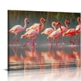 thumbnail image 1 of COMIO Flamingo Canvas Wall Art for Living Room Pink Flamingos Prints Lake Pictures Aesthetics Painting Artwork Office Home Decor for Bathroom Bedroom Dining, 1 of 5