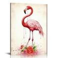 thumbnail image 1 of COMIO  Flamingo Canvas Wall Art for Living Room Pink Wall Prints Love Artwork for Wall Romantic Flamingo Painting Wall Decor Framed Ready to Hang, 1 of 5
